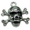 Crystal Zinc alloy Pendant, Fashion jewelry findings, Many colors for choice, Skeleton 19x19mm, Sold By PC