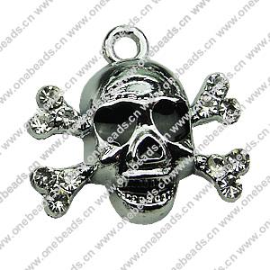 Crystal Zinc alloy Pendant, Fashion jewelry findings, Many colors for choice, Skeleton 19x19mm, Sold By PC