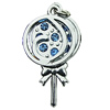 Crystal Zinc alloy Pendant, Fashion jewelry findings, Many colors for choice, Lollipop 18x36mm, Sold By PC
