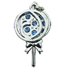 Crystal Zinc alloy Pendant, Fashion jewelry findings, Many colors for choice, Lollipop 18x36mm, Sold By PC