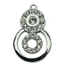 Crystal Zinc alloy Pendant, Fashion jewelry findings, Many colors for choice, Calabash 18x29mm, Sold By PC
