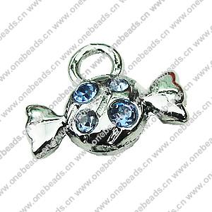 Crystal Zinc alloy Pendant, Fashion jewelry findings, Many colors for choice, Sweet 11x15mm, Sold By PC
