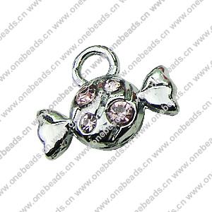 Crystal Zinc alloy Pendant, Fashion jewelry findings, Many colors for choice, Sweet 11x15mm, Sold By PC