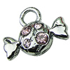 Crystal Zinc alloy Pendant, Fashion jewelry findings, Many colors for choice, Sweet 11x15mm, Sold By PC