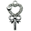 Crystal Zinc alloy Pendant, Fashion jewelry findings, Many colors for choice, Key 15x30mm, Sold By PC