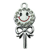 Crystal Zinc alloy Pendant, Fashion jewelry findings, Many colors for choice, Lollipop 15x30mm, Sold By PC
