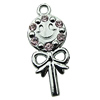 Crystal Zinc alloy Pendant, Fashion jewelry findings, Many colors for choice, Lollipop 15x30mm, Sold By PC