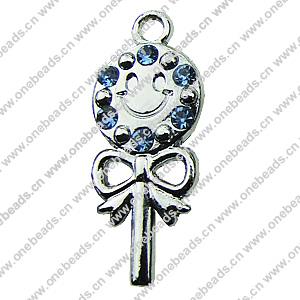 Crystal Zinc alloy Pendant, Fashion jewelry findings, Many colors for choice, Lollipop 13x32mm, Sold By PC