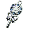 Crystal Zinc alloy Pendant, Fashion jewelry findings, Many colors for choice, Lollipop 13x32mm, Sold By PC