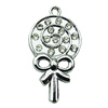 Crystal Zinc alloy Pendant, Fashion jewelry findings, Many colors for choice, Lollipop 15x30mm, Sold By PC
