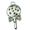 Crystal Zinc alloy Pendant, Fashion jewelry findings, Many colors for choice, Lollipop 17x33mm, Sold By PC
