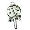 Crystal Zinc alloy Pendant, Fashion jewelry findings, Many colors for choice, Lollipop 17x33mm, Sold By PC