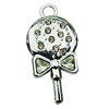 Crystal Zinc alloy Pendant, Fashion jewelry findings, Many colors for choice, Lollipop 17x33mm, Sold By PC
