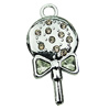 Crystal Zinc alloy Pendant, Fashion jewelry findings, Many colors for choice, Lollipop 17x33mm, Sold By PC