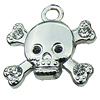 Crystal Zinc alloy Pendant, Fashion jewelry findings, Many colors for choice, Skeleton 19x18mm, Sold By PC

