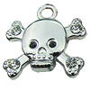 Crystal Zinc alloy Pendant, Fashion jewelry findings, Many colors for choice, Skeleton 19x18mm, Sold By PC