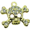 Crystal Zinc alloy Pendant, Fashion jewelry findings, Many colors for choice, Skeleton 18x18mm, Sold By PC
