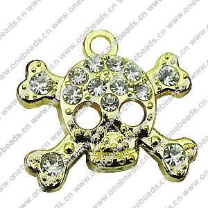 Crystal Zinc alloy Pendant, Fashion jewelry findings, Many colors for choice, Skeleton 18x18mm, Sold By PC