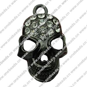 Crystal Zinc alloy Pendant, Fashion jewelry findings, Many colors for choice, Skeleton 19x30mm, Sold By PC
