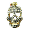 Crystal Zinc alloy Pendant, Fashion jewelry findings, Many colors for choice, Skeleton 14x22mm, Sold By PC