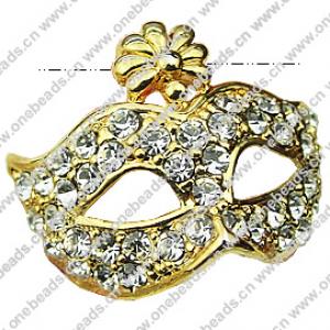 Crystal Zinc alloy Pendant, Fashion jewelry findings, Many colors for choice, Mask 17x20mm, Sold By PC