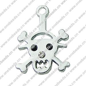 Crystal Zinc alloy Pendant, Fashion jewelry findings, Many colors for choice, Skeleton 16x24mm, Sold By PC