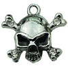 Crystal Zinc alloy Pendant, Fashion jewelry findings, Many colors for choice, Skeleton 17x18mm, Sold By PC
