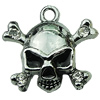 Crystal Zinc alloy Pendant, Fashion jewelry findings, Many colors for choice, Skeleton 17x18mm, Sold By PC