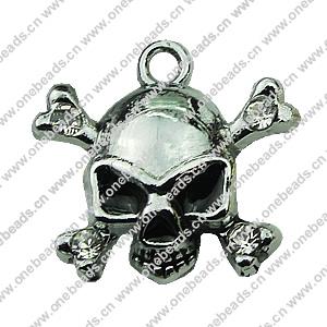 Crystal Zinc alloy Pendant, Fashion jewelry findings, Many colors for choice, Skeleton 17x18mm, Sold By PC