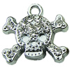Crystal Zinc alloy Pendant, Fashion jewelry findings, Many colors for choice, Skeleton 17x19mm, Sold By PC
