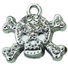 Crystal Zinc alloy Pendant, Fashion jewelry findings, Many colors for choice, Skeleton 17x19mm, Sold By PC