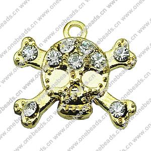 Crystal Zinc alloy Pendant, Fashion jewelry findings, Many colors for choice, Skeleton 17x19mm, Sold By PC