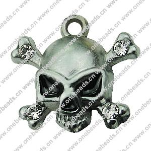 Crystal Zinc alloy Pendant, Fashion jewelry findings, Many colors for choice, Skeleton 16x18mm, Sold By PC