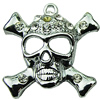 Crystal Zinc alloy Pendant, Fashion jewelry findings, Many colors for choice, Skeleton 23x27mm, Sold By PC

