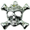 Crystal Zinc alloy Pendant, Fashion jewelry findings, Many colors for choice, Skeleton 23x27mm, Sold By PC