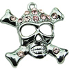 Crystal Zinc alloy Pendant, Fashion jewelry findings, Many colors for choice, Skeleton 23x27mm, Sold By PC

