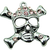 Crystal Zinc alloy Pendant, Fashion jewelry findings, Many colors for choice, Skeleton 23x27mm, Sold By PC