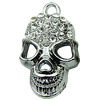 Crystal Zinc alloy Pendant, Fashion jewelry findings, Many colors for choice, Skeleton 18x33mm, Sold By PC
