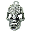 Crystal Zinc alloy Pendant, Fashion jewelry findings, Many colors for choice, Skeleton 18x33mm, Sold By PC