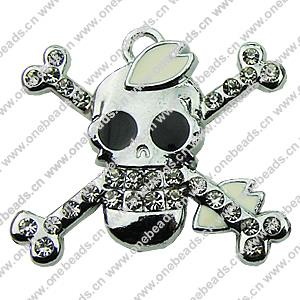 Crystal Zinc alloy Pendant, Fashion jewelry findings, Many colors for choice, Skeleton 28x28mm, Sold By PC