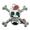 Crystal Zinc alloy Pendant, Fashion jewelry findings, Many colors for choice, Skeleton 28x28mm, Sold By PC