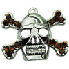 Crystal Zinc alloy Pendant, Fashion jewelry findings, Many colors for choice, Skeleton 28x32mm, Sold By PC
