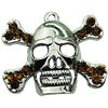 Crystal Zinc alloy Pendant, Fashion jewelry findings, Many colors for choice, Skeleton 28x32mm, Sold By PC