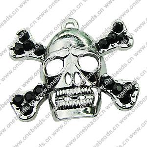 Crystal Zinc alloy Pendant, Fashion jewelry findings, Many colors for choice, Skeleton 28x32mm, Sold By PC