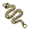 Crystal Zinc alloy Connector, Fashion jewelry findings, Many colors for choice, 17x37mm, Sold By PC