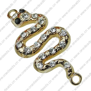 Crystal Zinc alloy Connector, Fashion jewelry findings, Many colors for choice, 17x37mm, Sold By PC