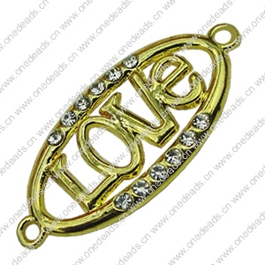 Crystal Zinc alloy Connector, Fashion jewelry findings, Many colors for choice, 33x15mm, Sold By PC