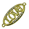 Crystal Zinc alloy Connector, Fashion jewelry findings, Many colors for choice, 33x15mm, Sold By PC
