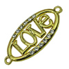 Crystal Zinc alloy Connector, Fashion jewelry findings, Many colors for choice, 33x15mm, Sold By PC