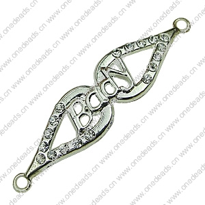 Crystal Zinc alloy Connector, Fashion jewelry findings, Many colors for choice, 51x12mm, Sold By PC